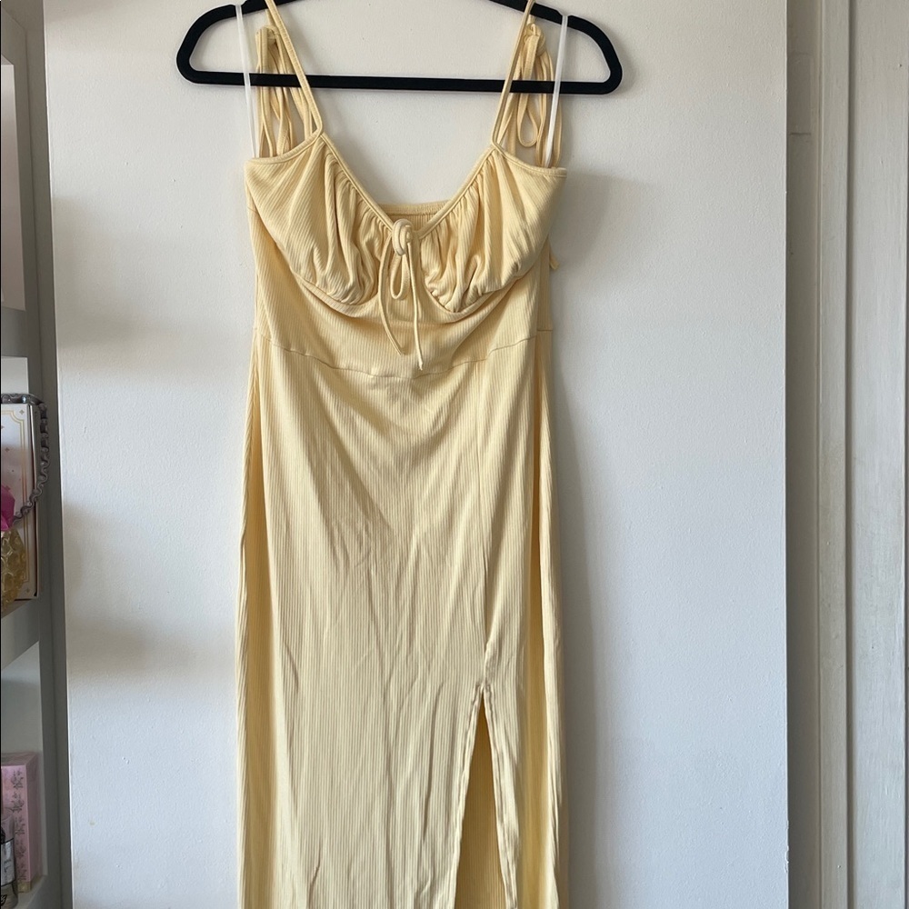 SHEIN MOD| Yellow Spaghetti Strap Sundress Maxi|Large| NWT - Picture 2 of 11